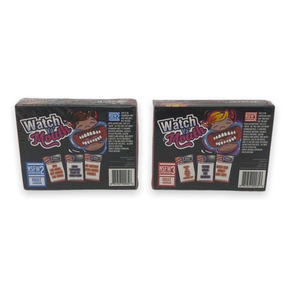 Watch Ya' Mouth NSFW Expansion 2 & 3 Party Game Set - 155 Cards Per Pack - NEW - Picture 2 of 6